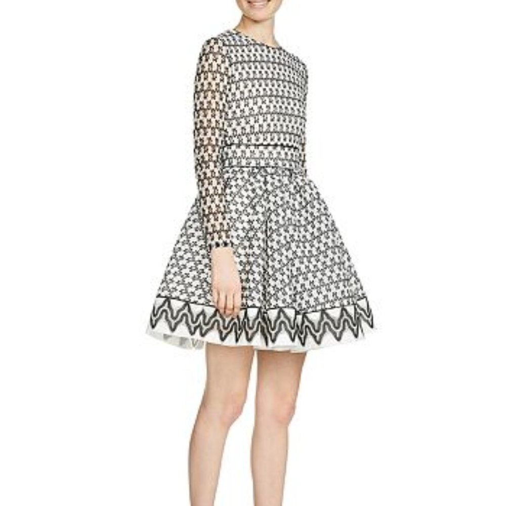 Maje Royan black/white lace skater dress, S (1)